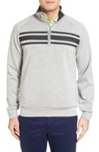 Men's Bobby Jones R18 Trio Tech Quarter Zip Golf Pullover - Grey