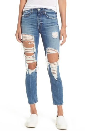Women's Mcguire Windsor Destroyed High Waist Straight Leg Jeans - Blue