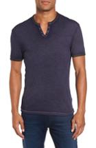 Men's John Varvatos Eyelet Henley T-shirt, Size - Blue
