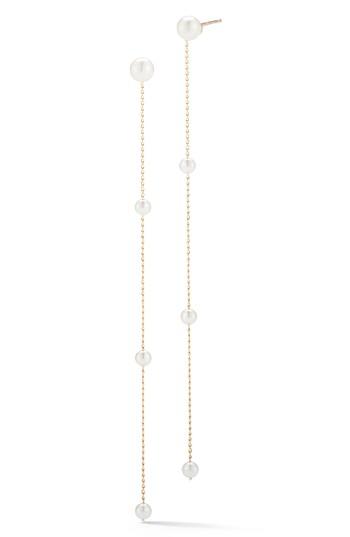 Women's Mizuki Pearl Station Linear Drop Earrings