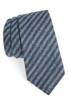 Men's Michael Bastian Stripe Silk & Cotton Tie, Size - Blue