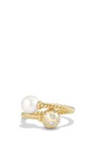 Women's David Yurman 'solari' Ring With Pearls And Diamonds In 18k Gold