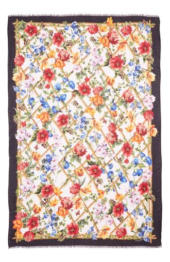 Women's Dolce & Gabbana Floral Bamboo Scarf, Size - White