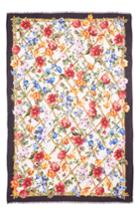 Women's Dolce & Gabbana Floral Bamboo Scarf, Size - White