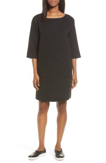 Petite Women's Eileen Fisher Organic Cotton Tunic Dress P - Black