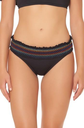 Women's Bleu By Rod Beattie Smocked Hipster Bikini Bottoms - Black