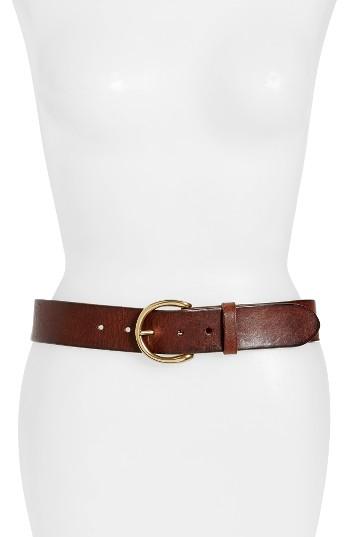 Women's Frye Campus Leather Belt - Dark Brown