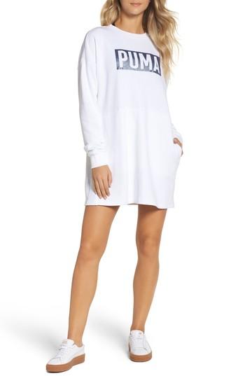 Women's Puma Fusion Sweatshirt Dress - White