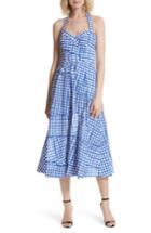 Women's Milly Paige Stretch Cotton Halter Dress - Blue