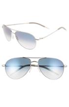 Women's Oliver Peoples 'benedict' 59mm Gradient Aviator Sunglasses - Silver/ Chrome Sapphire
