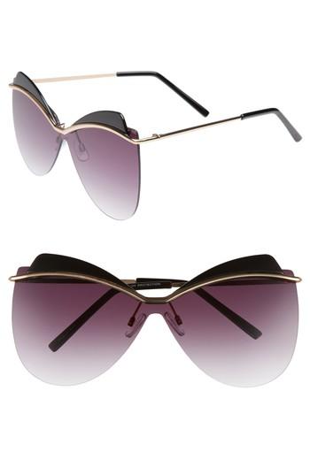 Women's Bp. 65mm Rimless Shield Sunglasses - Black/ Gold