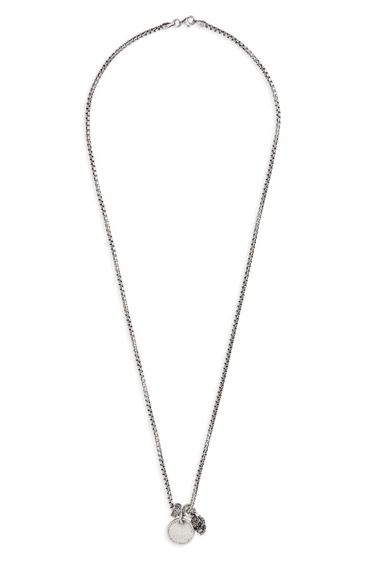 Men's Room 101 Skull & Coin Pendant Necklace