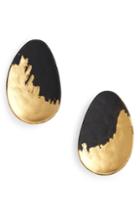 Women's Canvas Jewelry Brush Oval Stud Earrings
