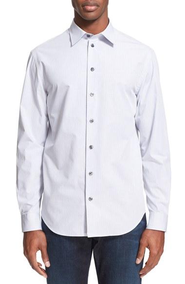 Men's Armani Collezioni Trim Fit Micro Print Sport Shirt