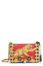 Versace Pillow Talk Print Icon Leather Crossbody Bag - Red