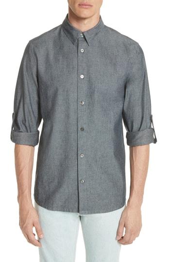Men's A.p.c. Reno Solid Sport Shirt - Blue