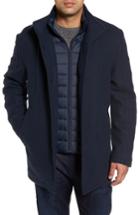 Men's Marc New York Shadow Plaid Car Coat With Zip Out Bib