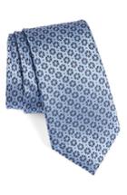 Men's Calibrate Clover Medallion Silk Tie, Size - Grey