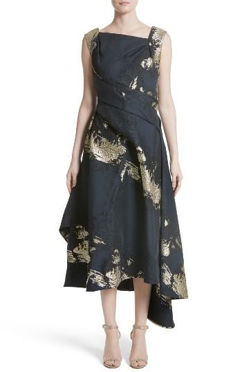 Women's Rubin Singer Jacquard Draped Asymmetrical Dress