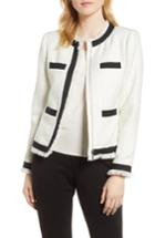 Women's Cece Ribbon Trim Tweed Jacket - White