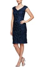 Women's Alex Evening Rosette Sheath Dress - Blue