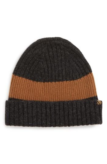 Men's Billy Reid Stripe Wool Beanie - Grey