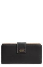 Women's Frances Valentine Slim Jefferson Calfskin Leather Wallet - Black