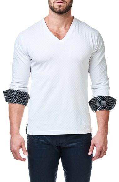 Men's Maceoo Check V-neck Pullover