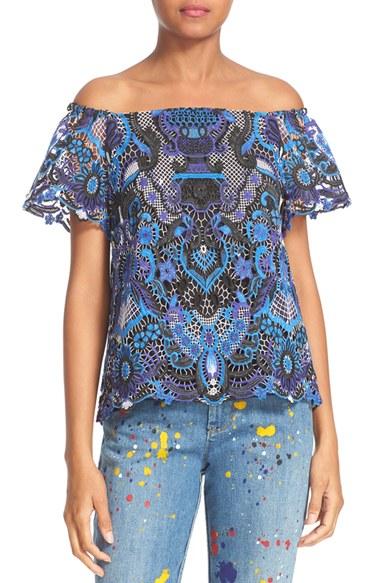 Women's Alice + Olivia Maxie Lace Top