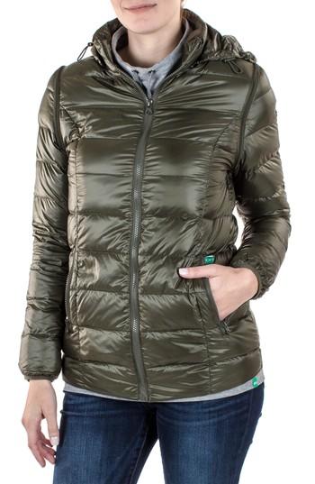 Women's Modern Eternity Lightweight Puffer Convertible Maternity Jacket - Green