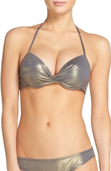 Women's The Bikini Lab Hot Shine Bling Underwire Bikini Top
