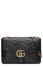 Gucci Gg Large Marmont 2.0 Matelasse Leather Shoulder Bag - Black