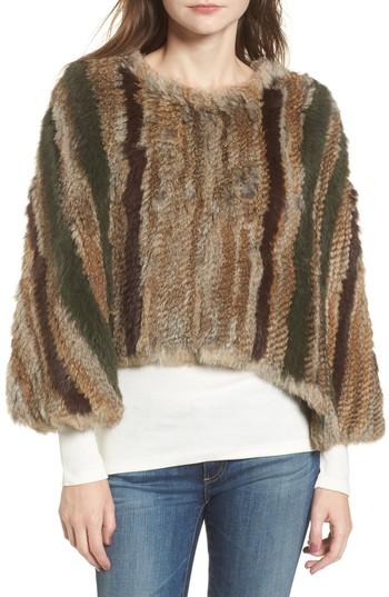 Women's Bnci Nomad Genuine Rabbit Fur Pullover - Brown