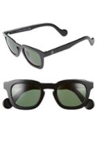 Women's Moncler 47mm Sunglasses - Shiny Black/ Green