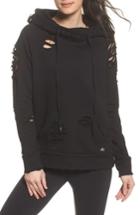 Women's Alo Ripped Hoodie - Black