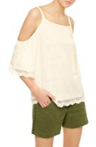 Women's Sanctuary Harmony Lace Trim Linen Knit Top