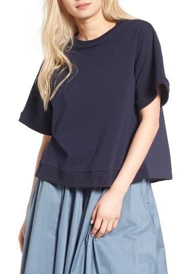 Women's Neul Mixed Media Shirred Sweatshirt