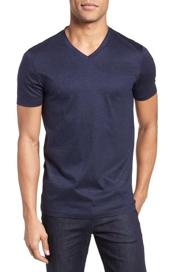 Men's Boss Teal Slim Fit V-neck T-shirt - Blue