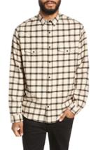 Men's The Kooples Long Sleeve Plaid Fit Sport Shirt, Size Small - Beige
