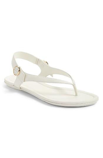Women's Tory Burch Minnie Travel Thong Sandal M - Ivory