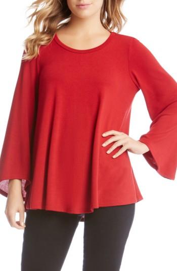 Women's Karen Kane Bell Sleeve Swing Sweater - Red