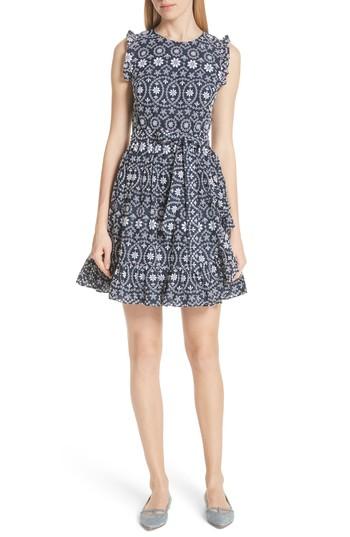 Women's Kate Spade New York Eyelet Fit & Flare Dress - Blue
