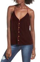 Women's L'academie The T-back Velvet Camisole - Red