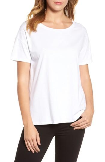 Women's Nydj Short Sleeve Pearly T-shirt - White