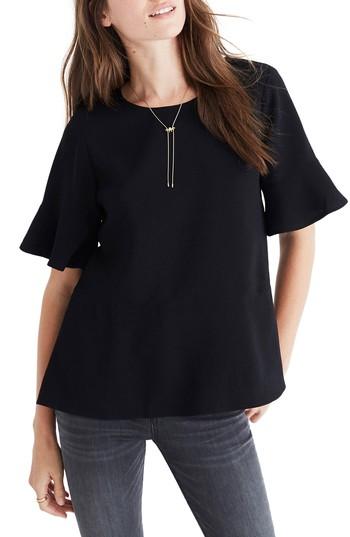 Women's Madewell Flare Hem Top, Size - Black