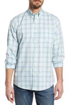 Men's Nordstrom Men's Shop Tech-smart Regular Fit Plaid Sport Shirt - Blue/green