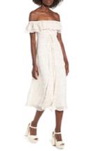Women's Wayf Florence Lace Off The Shoulder Midi Dress - Ivory