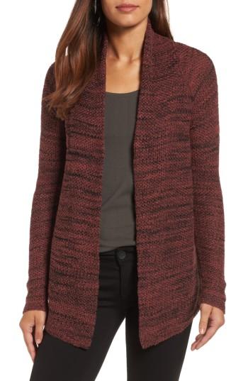 Petite Women's Nic+zoe Thick & Thin Cardigan P - Red