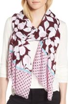 Women's Kate Spade New York Swinging Floral Scarf, Size - Burgundy