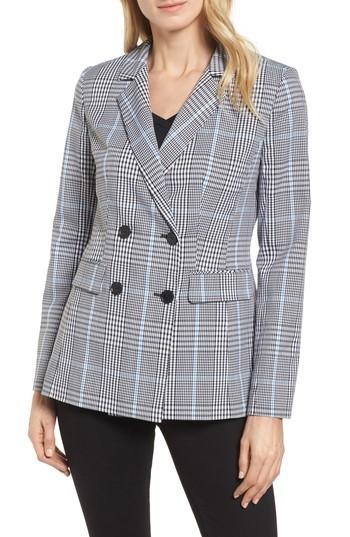 Petite Women's Halogen Double Breasted Stretch Suit Jacket, Size P - Black
